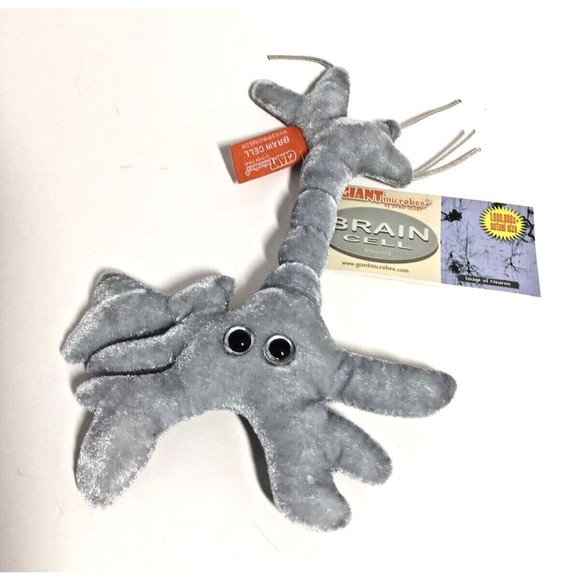 Giant Microbes Brain Cell Neuron Grey Plush Educational Science Stuffed Toy NEW - Picture 4 of 9